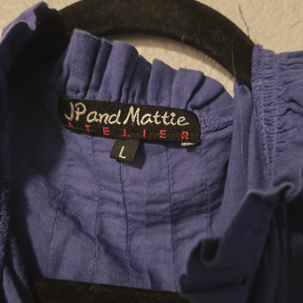 Chic Blue Embroidered Blouse - Picture 4 of 6